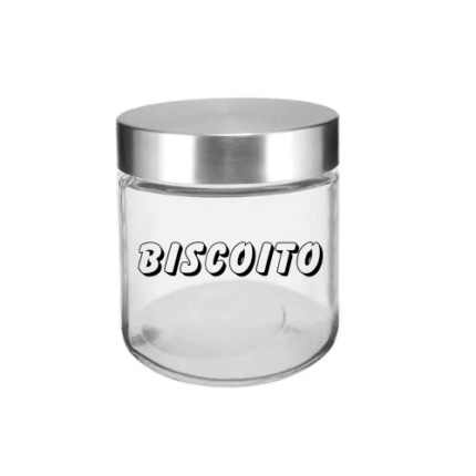 Pote Com Tampa De Inox 750ml "Biscoito"