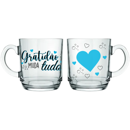Caneca Aspen 300ml - Gratidão Muda Tudo Azul