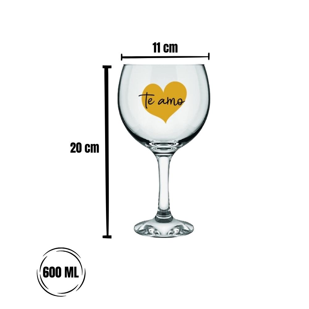 Taça Gin 600ml - Te Amo Amarelo - Imagem 2