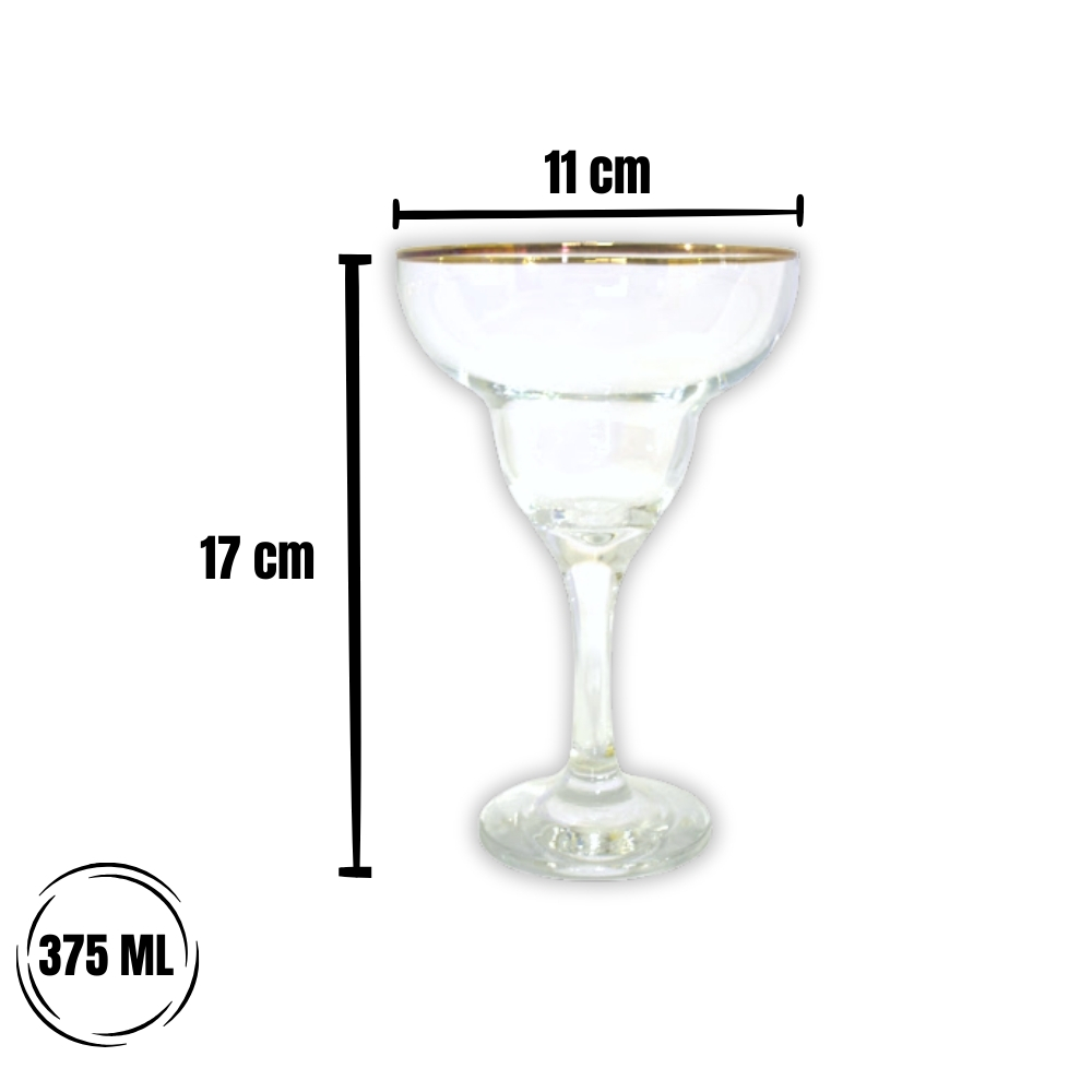 Taça Margarita 375ml - Borda Dourada Premium - Imagem 2