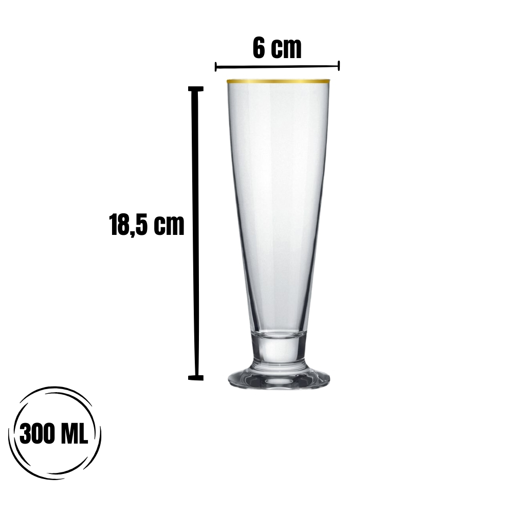 Taça Tulipa 300ml - Borda Dourada Premium - Imagem 2