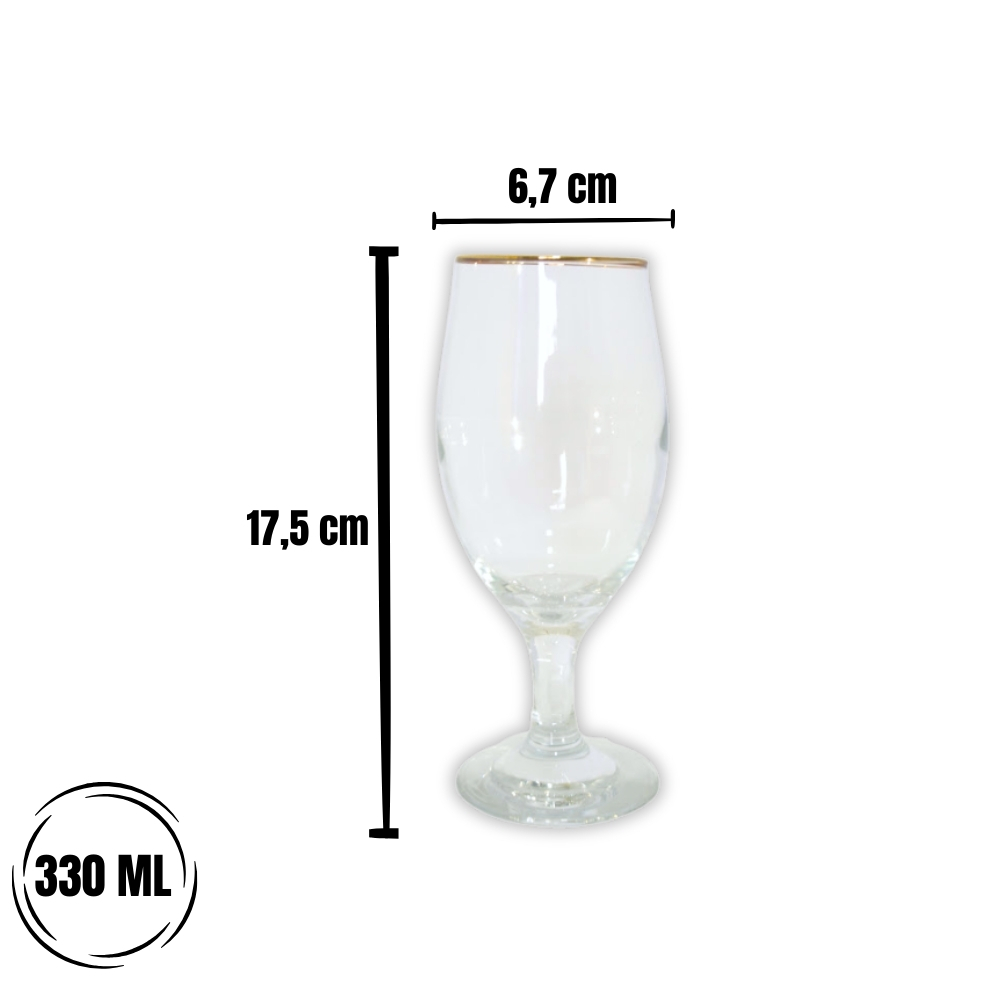 Taça Windsor 330ml - Borda Dourada Premium - Imagem 2