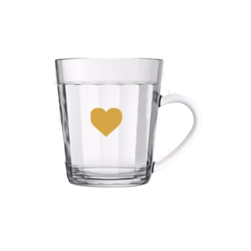 Xícara Americana 270ml - Coração dourado
