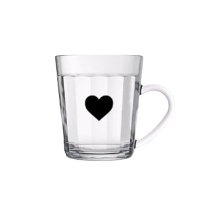 Xícara Americana 270ml - Coração preto