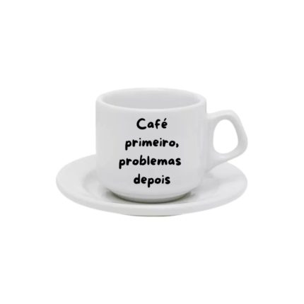 Xicara com Píres café primeiro Problemas depois