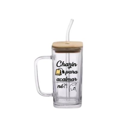 Copo S/ Alça Bambu 500ml - Chazin Para Acalmar Né