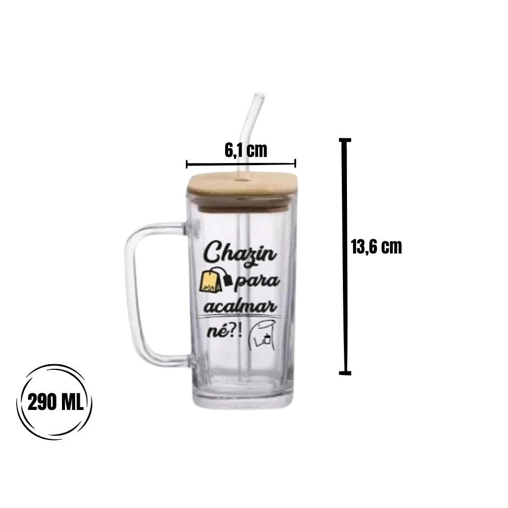 Copo S/ Alça Bambu 500ml - Chazin Para Acalmar Né - Imagem 2